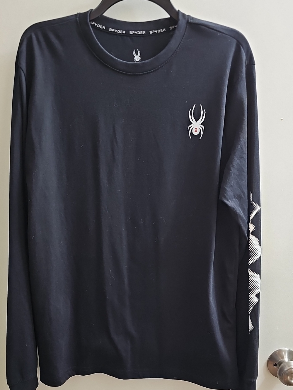 Spyder Black Long-Sleeve Performance Tee with White Logo